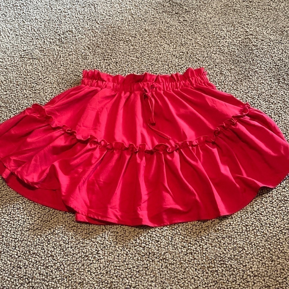 NWT Avid Love Red Tiered Skirt Size Large